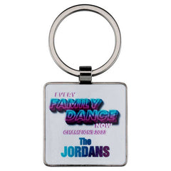METAL SQUARE KEY FOB WITH WHITE FILL (FOR SUBLIMATION) - 2in - Optimum Teamwear
