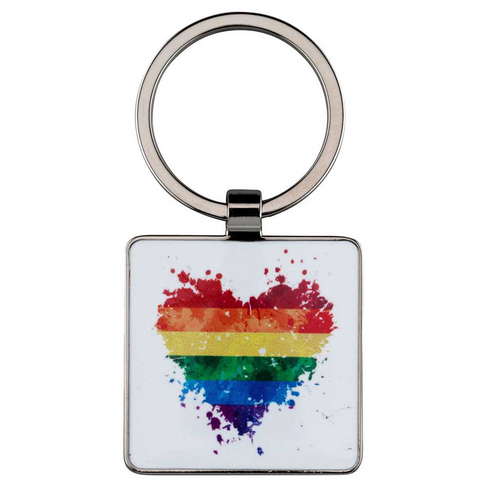 METAL SQUARE KEY FOB WITH WHITE FILL (FOR SUBLIMATION) - 2in - Optimum Teamwear