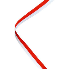 NARROW MEDAL RIBBON RED/WHITE - 30 x 0.4in - Optimum Teamwear