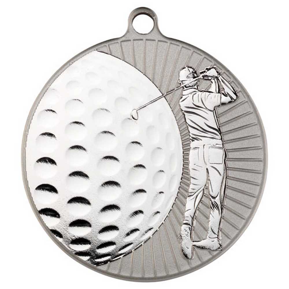 GOLF TWO COLOUR MEDAL MATT SILVER/SILVER - 2.75in - Optimum Teamwear