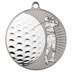 GOLF TWO COLOUR MEDAL MATT SILVER/SILVER - 2.75in - Optimum Teamwear