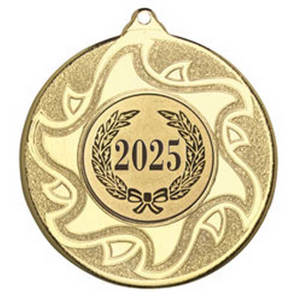 SUNSHINE MEDAL (1in CENTRE) GOLD - 2in - Optimum Teamwear
