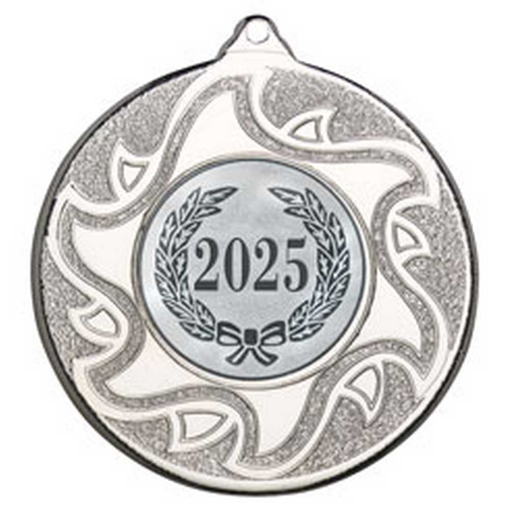 SUNSHINE MEDAL (1in CENTRE) SILVER - 2in - Optimum Teamwear
