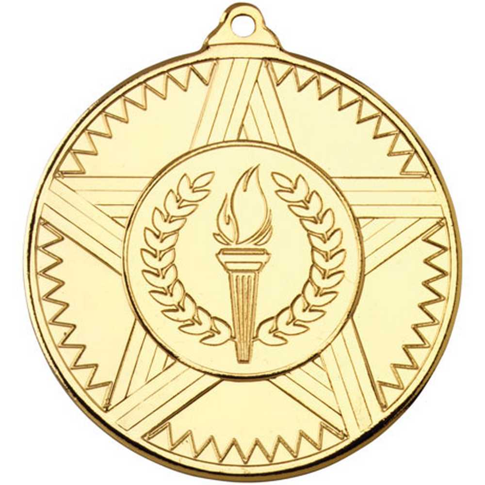 STRIPED STAR MEDAL (1in CENTRE) GOLD - 2in - Optimum Teamwear
