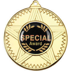 STRIPED STAR MEDAL (1in CENTRE) GOLD - 2in - Optimum Teamwear