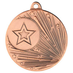 SHOOTING STAR MEDAL (1in CENTRE) BRONZE - 2in - Optimum Teamwear