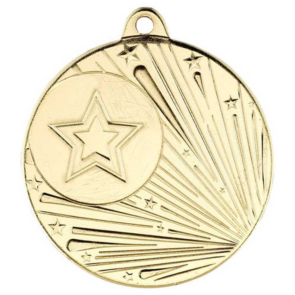 SHOOTING STAR MEDAL (1in CENTRE) GOLD - 2in - Optimum Teamwear