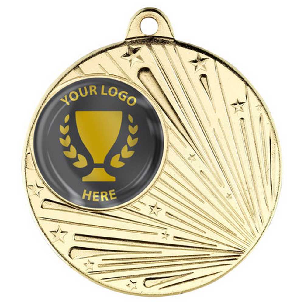 SHOOTING STAR MEDAL (1in CENTRE) GOLD - 2in - Optimum Teamwear