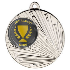 SHOOTING STAR MEDAL (1in CENTRE) SILVER - 2in - Optimum Teamwear