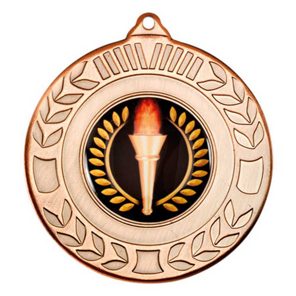 WREATH MEDAL (1in CENTRE) BRONZE - 2in - Optimum Teamwear