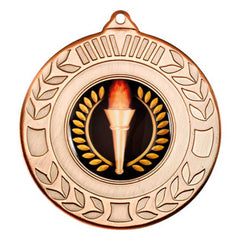 WREATH MEDAL (1in CENTRE) BRONZE - 2in - Optimum Teamwear