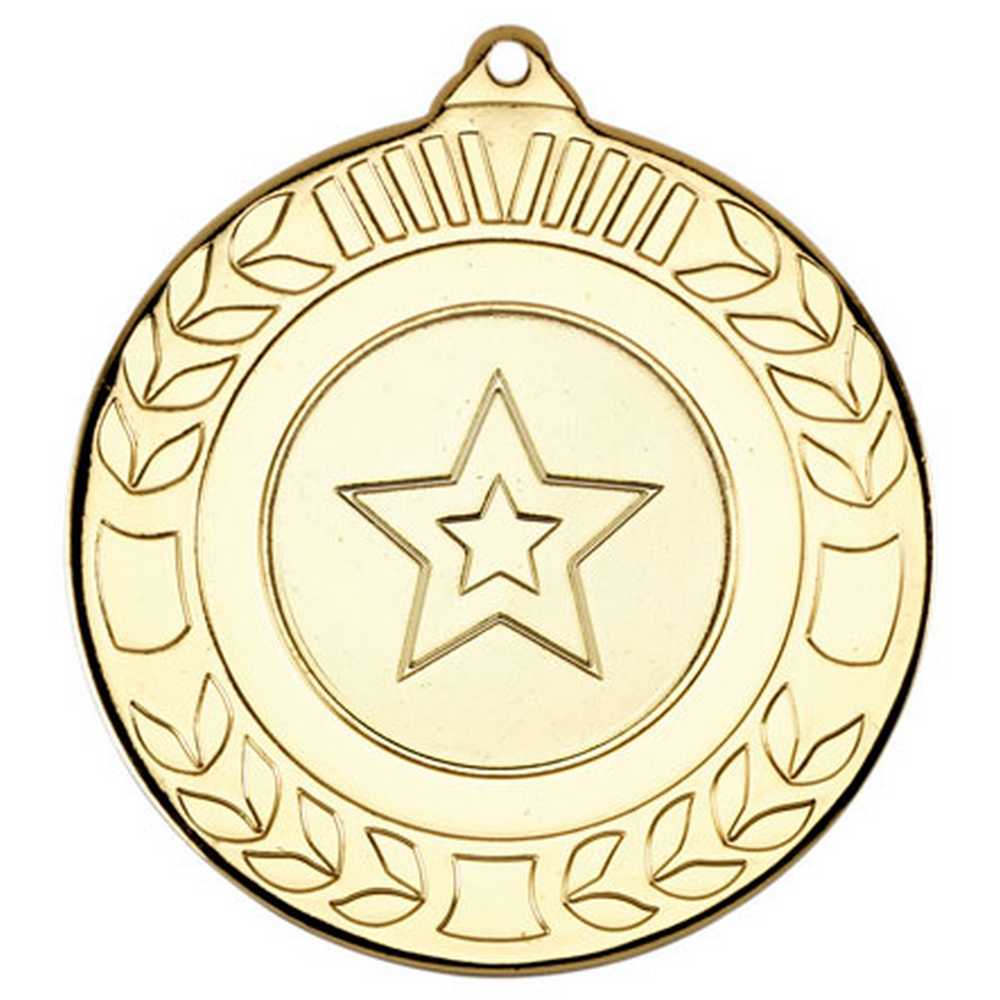 WREATH MEDAL (1in CENTRE) GOLD - 2in - Optimum Teamwear