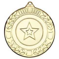 WREATH MEDAL (1in CENTRE) GOLD - 2in - Optimum Teamwear