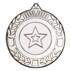 WREATH MEDAL (1in CENTRE) SILVER - 2in - Optimum Teamwear