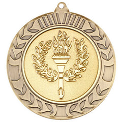 WREATH MEDAL (2in CENTRE) ANTIQUE GOLD - 2.75in - Optimum Teamwear
