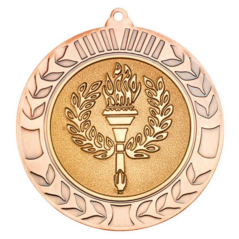 WREATH MEDAL (2in CENTRE) BRONZE - 2.75in - Optimum Teamwear