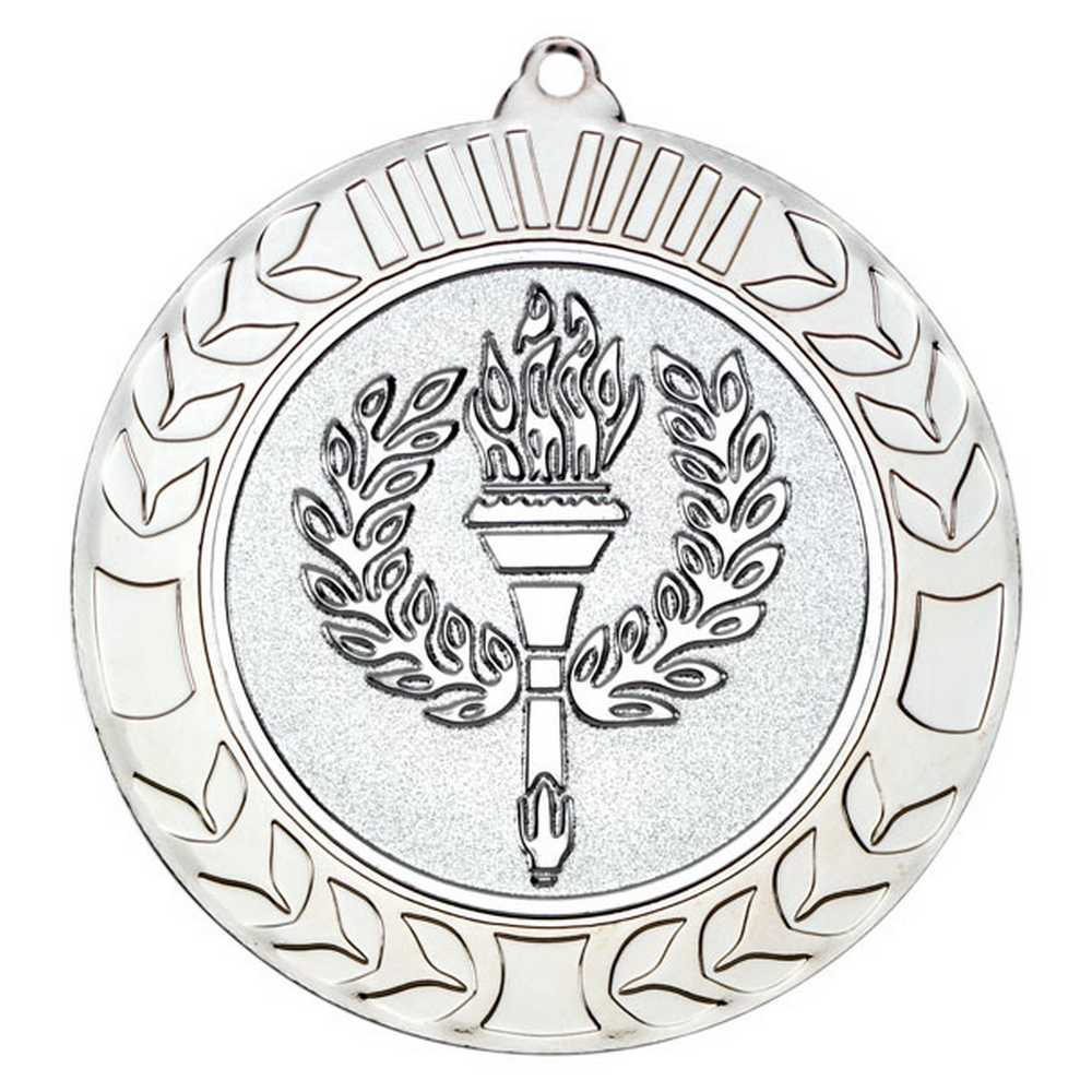 WREATH MEDAL (2in CENTRE) SILVER - 2.75in - Optimum Teamwear