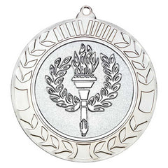 WREATH MEDAL (2in CENTRE) SILVER - 2.75in - Optimum Teamwear
