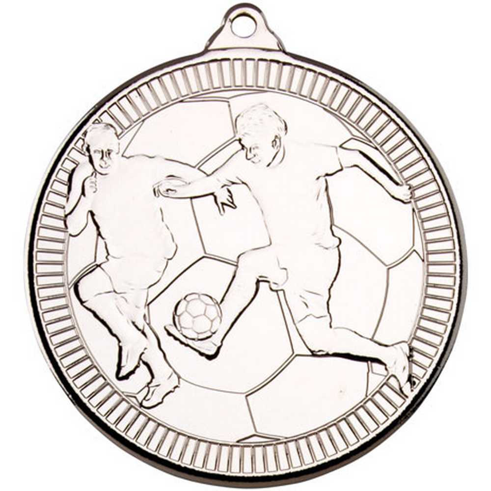 FOOTBALL 'MULTI LINE' MEDAL SILVER - 2in - Optimum Teamwear