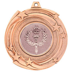 STAR CYCLONE MEDAL (1in CENTRE) BRONZE - 2in - Optimum Teamwear