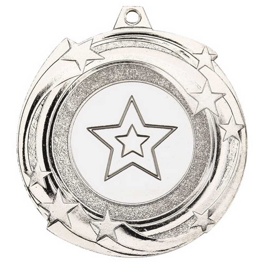STAR CYCLONE MEDAL (1in CENTRE) SILVER - 2in - Optimum Teamwear