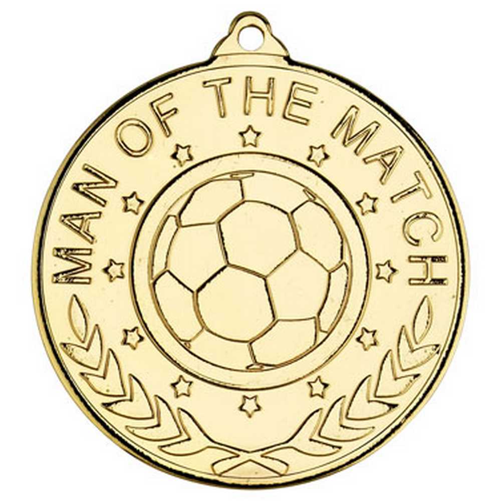 FOOTBALL 'MAN OF THE MATCH' MEDAL (1in CENTRE) - 2in - Optimum Teamwear