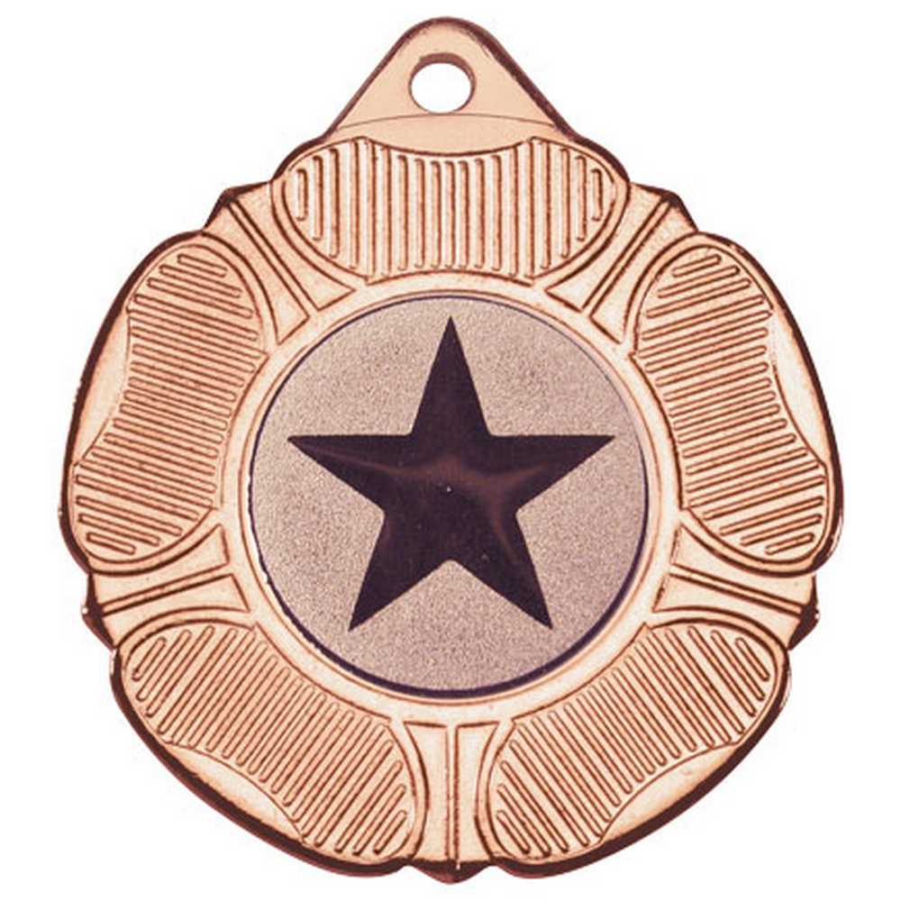 TUDOR ROSE MEDAL (1in CENTRE) BRONZE - 2in - Optimum Teamwear