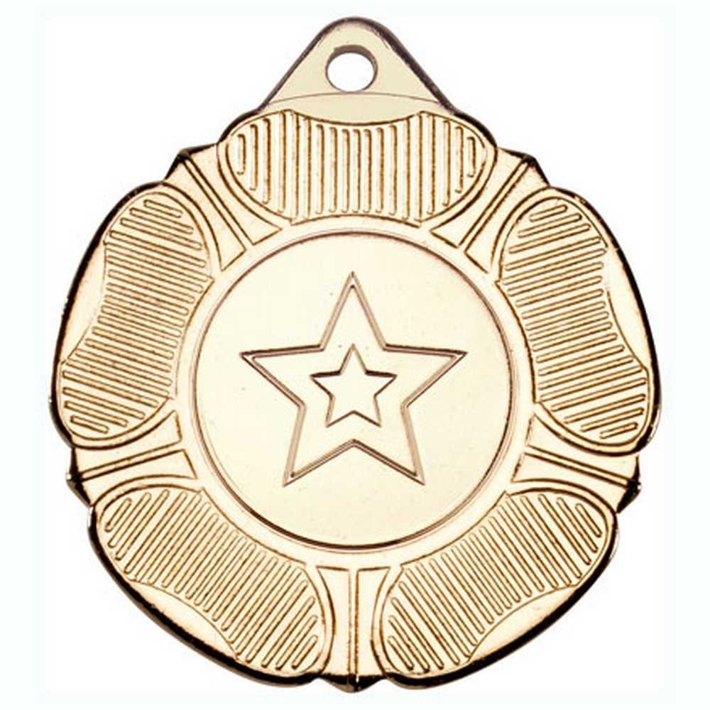 TUDOR ROSE MEDAL (1in CENTRE) GOLD - 2in - Optimum Teamwear