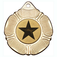 TUDOR ROSE MEDAL (1in CENTRE) GOLD - 2in - Optimum Teamwear