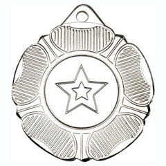 TUDOR ROSE MEDAL (1in CENTRE) SILVER - 2in - Optimum Teamwear