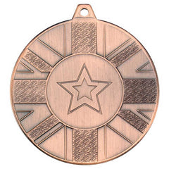 UNION FLAG MEDAL (1in CENTRE) BRONZE - 2in - Optimum Teamwear