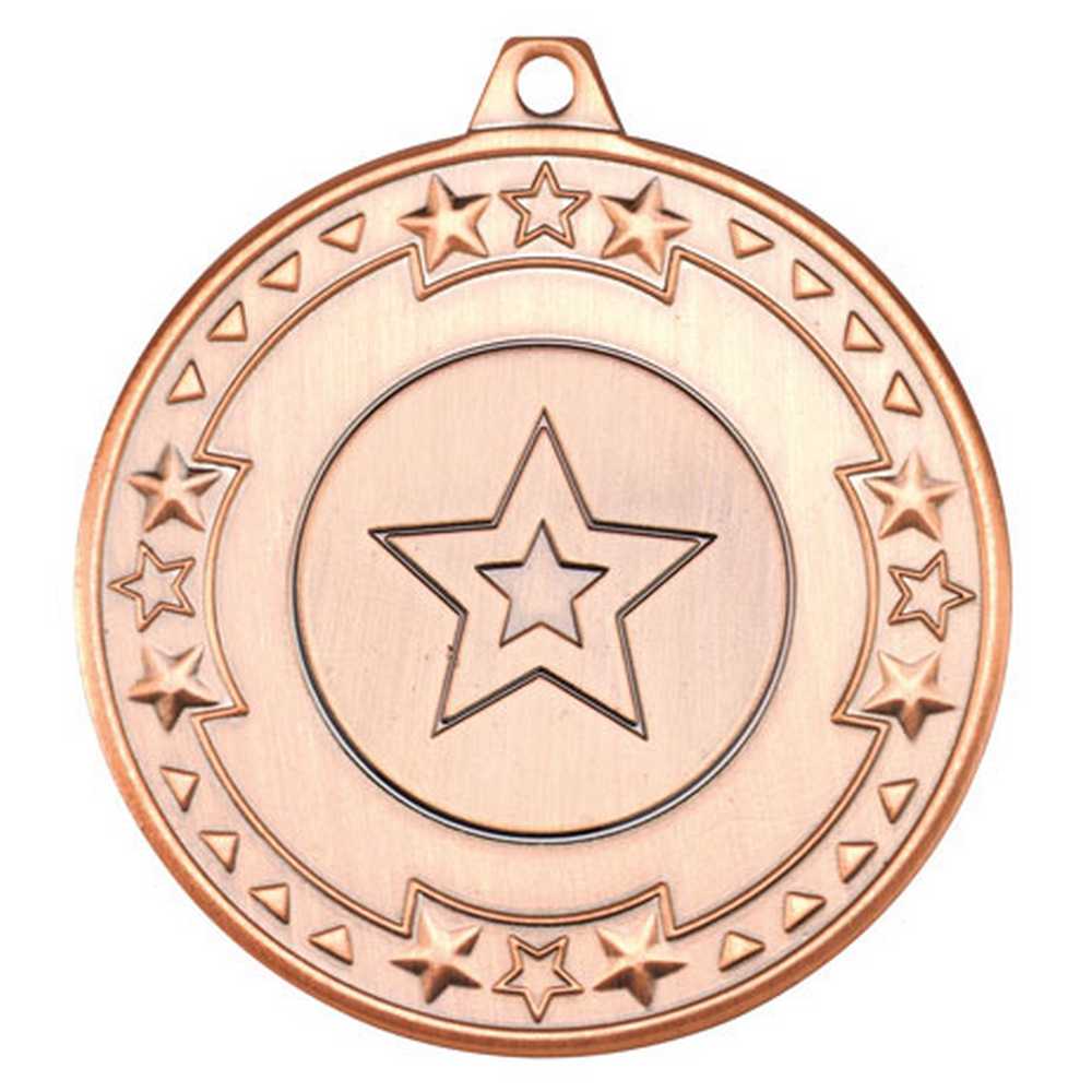 TRI STAR MEDAL (1in CENTRE) BRONZE - 2in - Optimum Teamwear