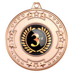 TRI STAR MEDAL (1in CENTRE) BRONZE - 2in - Optimum Teamwear