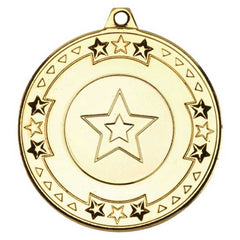 TRI STAR MEDAL (1in CENTRE) GOLD - 2in - Optimum Teamwear