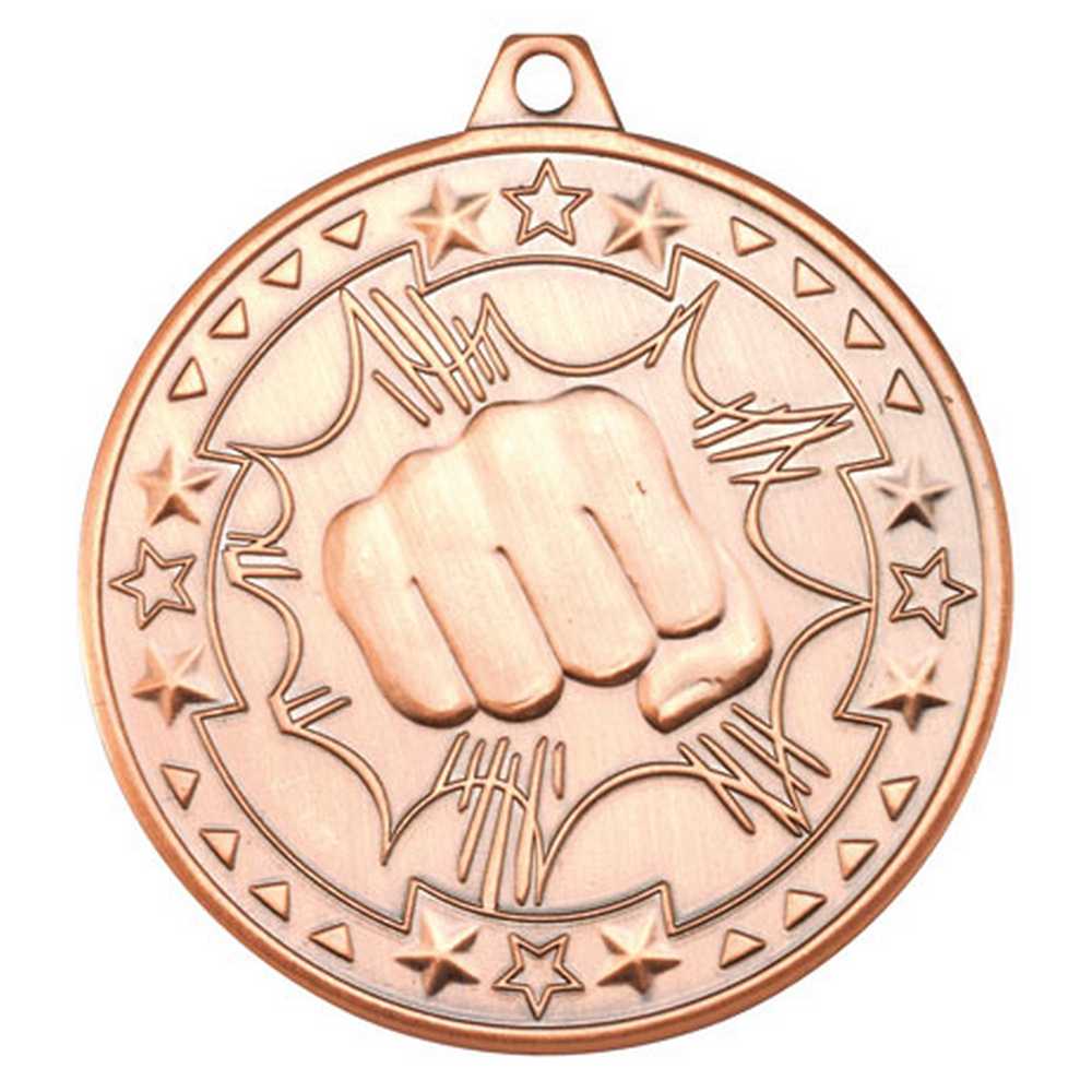 MARTIAL ARTS TRI STAR MEDAL BRONZE - 2in - Optimum Teamwear