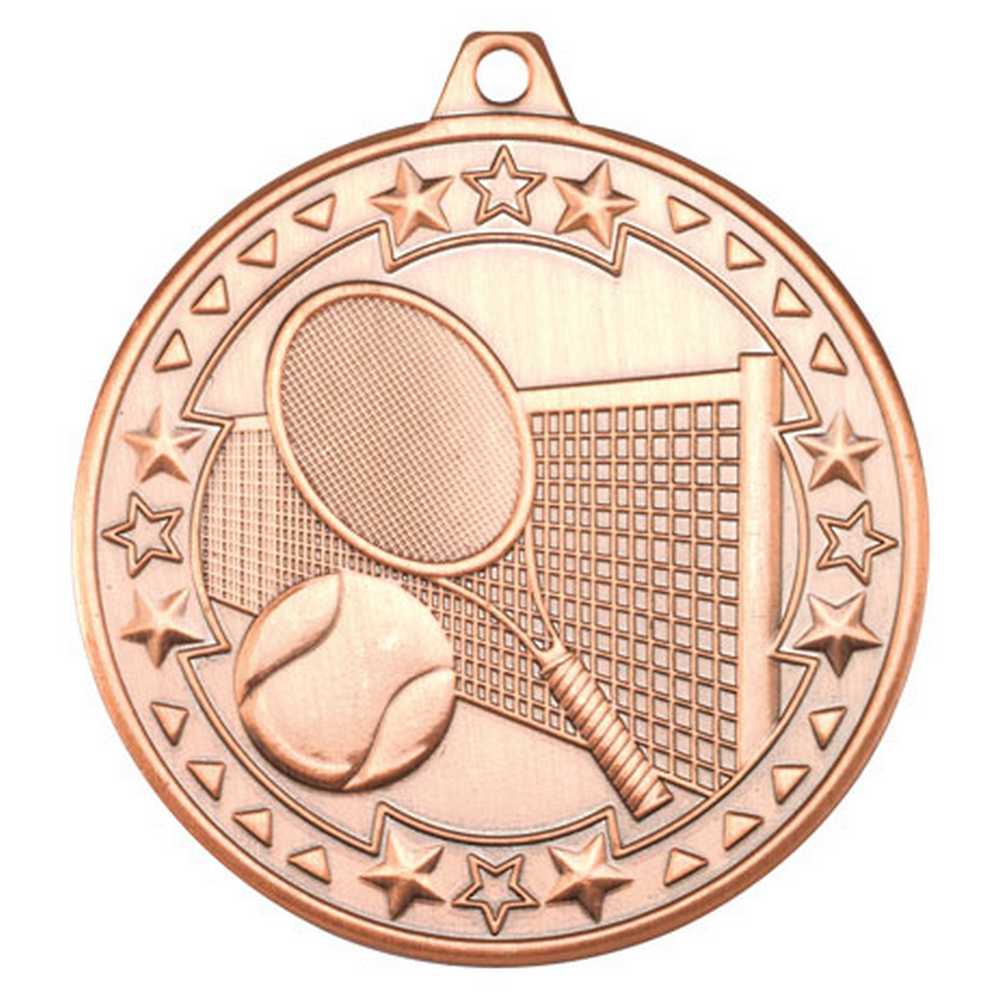 TENNIS TRI STAR MEDAL BRONZE - 2in - Optimum Teamwear