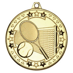 TENNIS TRI STAR MEDAL GOLD - 2in - Optimum Teamwear