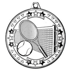 TENNIS TRI STAR MEDAL SILVER - 2in - Optimum Teamwear