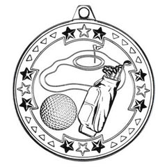 GOLF TRI STAR MEDAL SILVER - 2in - Optimum Teamwear
