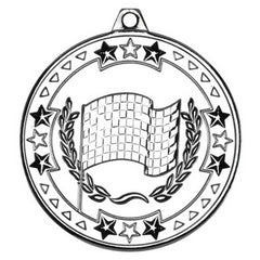 MOTOR SPORT TRI STAR MEDAL SILVER - 2in - Optimum Teamwear