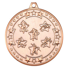MULTI ATHLETICS TRI STAR MEDAL BRONZE - 2in - Optimum Teamwear