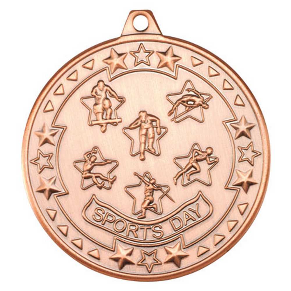 SPORTS DAY TRI STAR MEDAL BRONZE - 2in - Optimum Teamwear