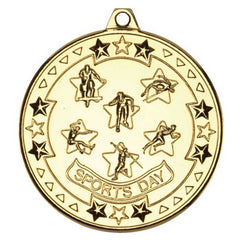 SPORTS DAY TRI STAR MEDAL GOLD - 2in - Optimum Teamwear