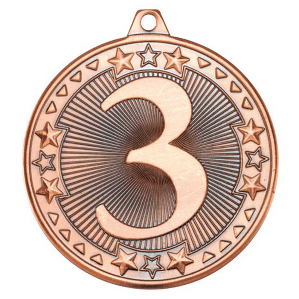 TRI STAR MEDAL 3RD BRONZE - 2in - Optimum Teamwear