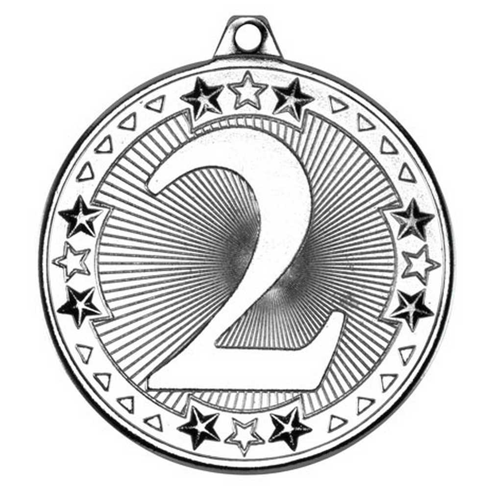 TRI STAR MEDAL 2ND SILVER - 2in - Optimum Teamwear
