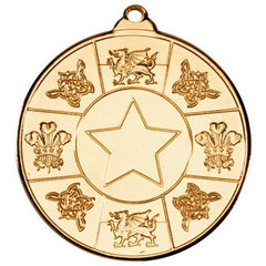 WALES MEDAL (1in CENTRE) GOLD - 2in - Optimum Teamwear
