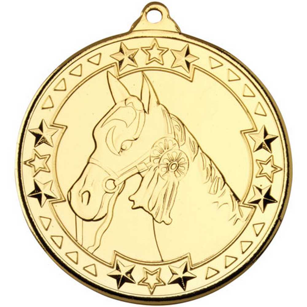 HORSE TRI STAR MEDAL GOLD - 2in - Optimum Teamwear