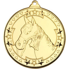 HORSE TRI STAR MEDAL GOLD - 2in - Optimum Teamwear