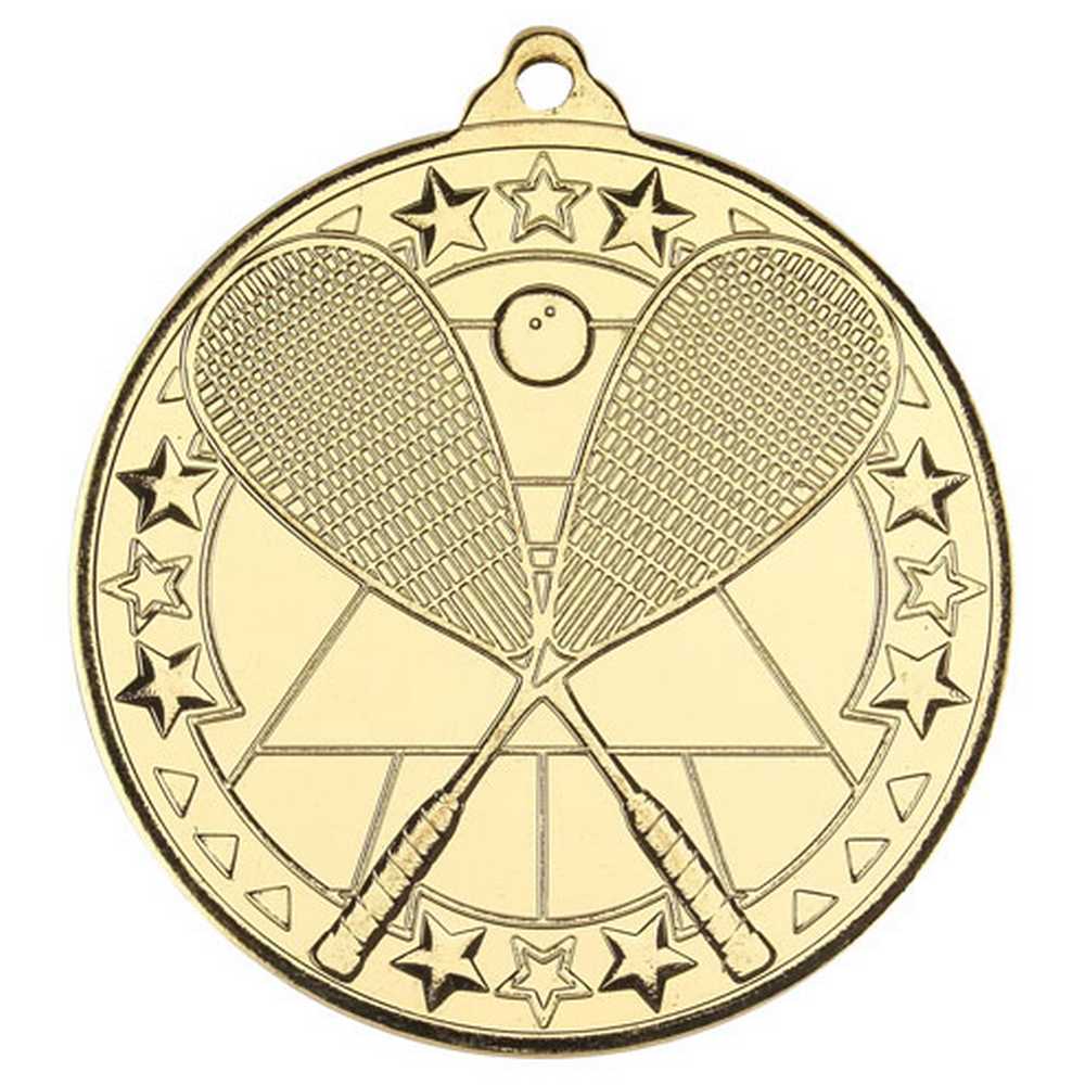 SQUASH TRI STAR MEDAL GOLD - 2in - Optimum Teamwear