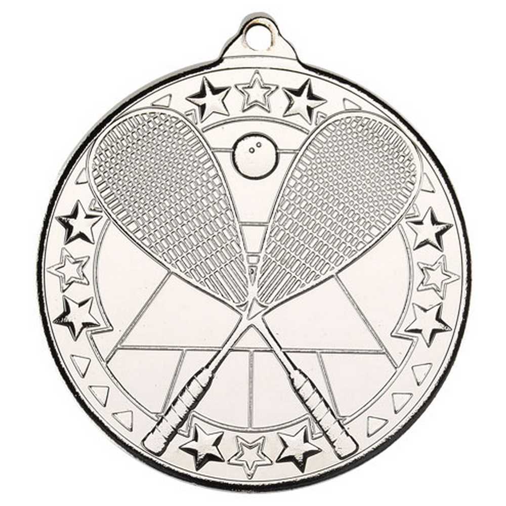 SQUASH TRI STAR MEDAL SILVER - 2in - Optimum Teamwear